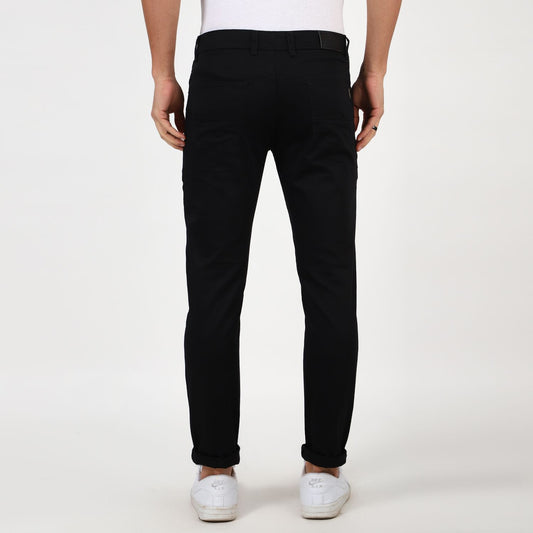 Slim fit flat front trouser__Black