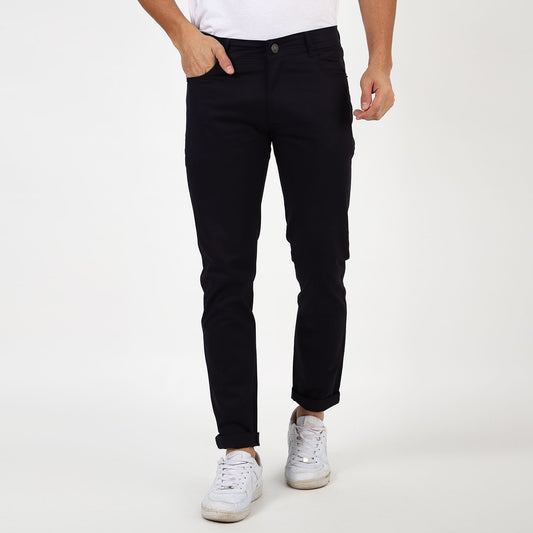 Slim fit flat front trouser_Blue