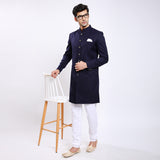 Awadhshree Men’s Royal Blue Indo-Western Suit