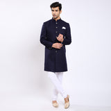 Awadhshree Men’s Royal Blue Indo-Western Suit