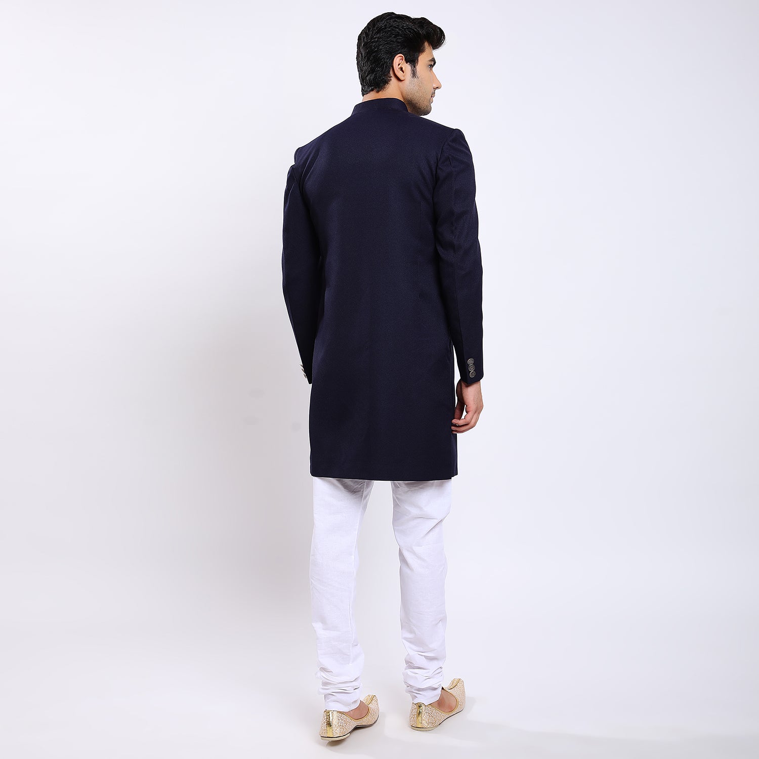 Awadhshree Men’s Royal Blue Indo-Western Suit