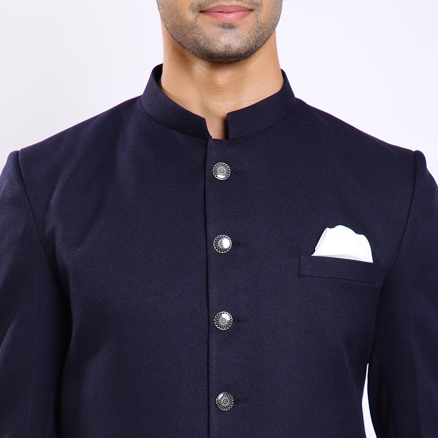 Awadhshree Men’s Royal Blue Indo-Western Suit