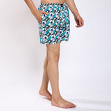 Mentoos Men's Cotton Blue Printed Boxer