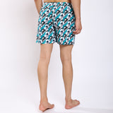 Mentoos Men's Cotton Blue Printed Boxer