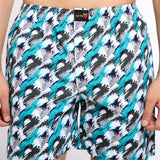 Mentoos Men's Cotton Blue Printed Boxer