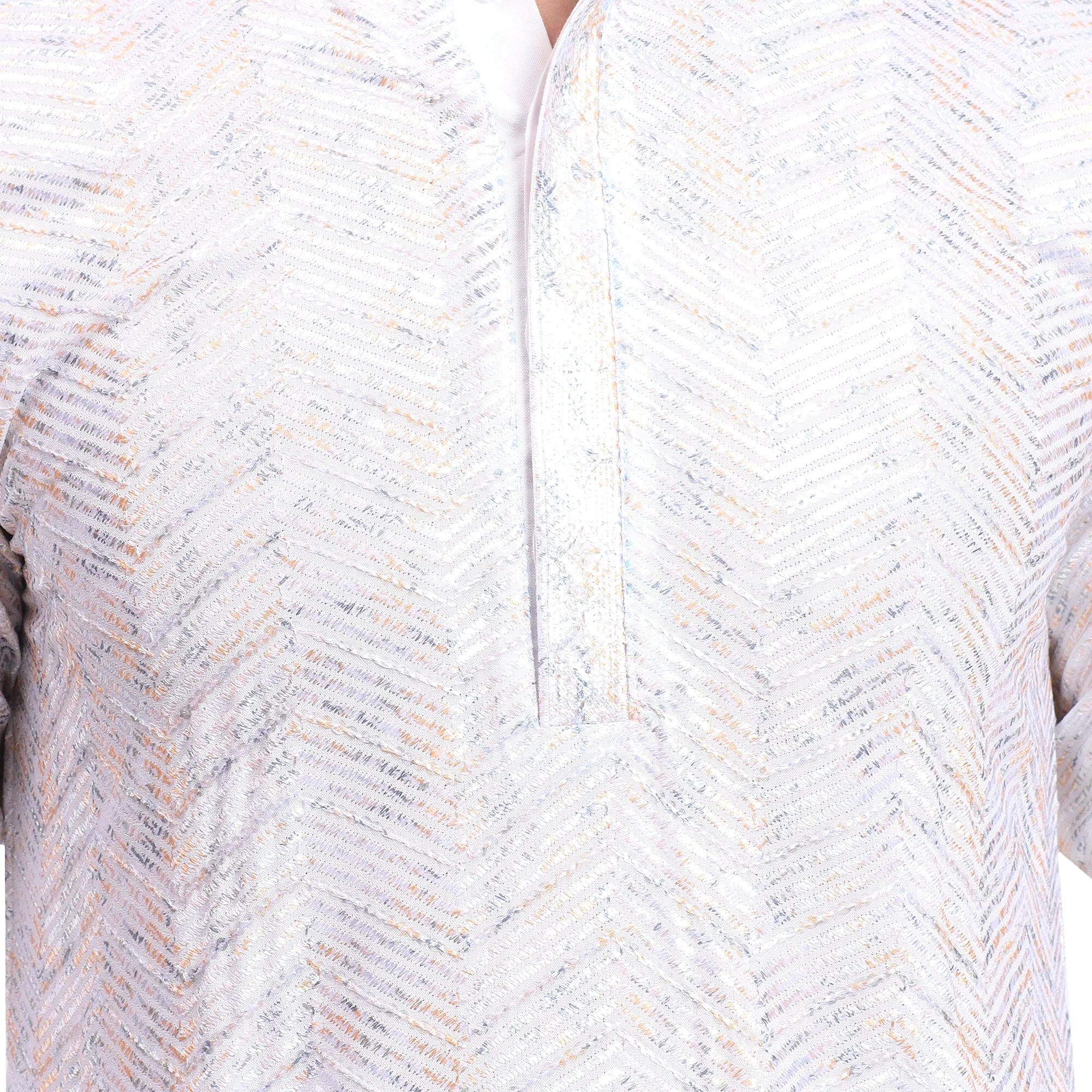 Awadhshree Yellow & White Embroidered Rayon Kurta Pajama - Party & Wedding Wear