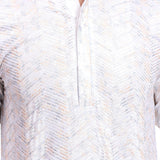 Awadhshree Yellow & White Embroidered Rayon Kurta Pajama - Party & Wedding Wear