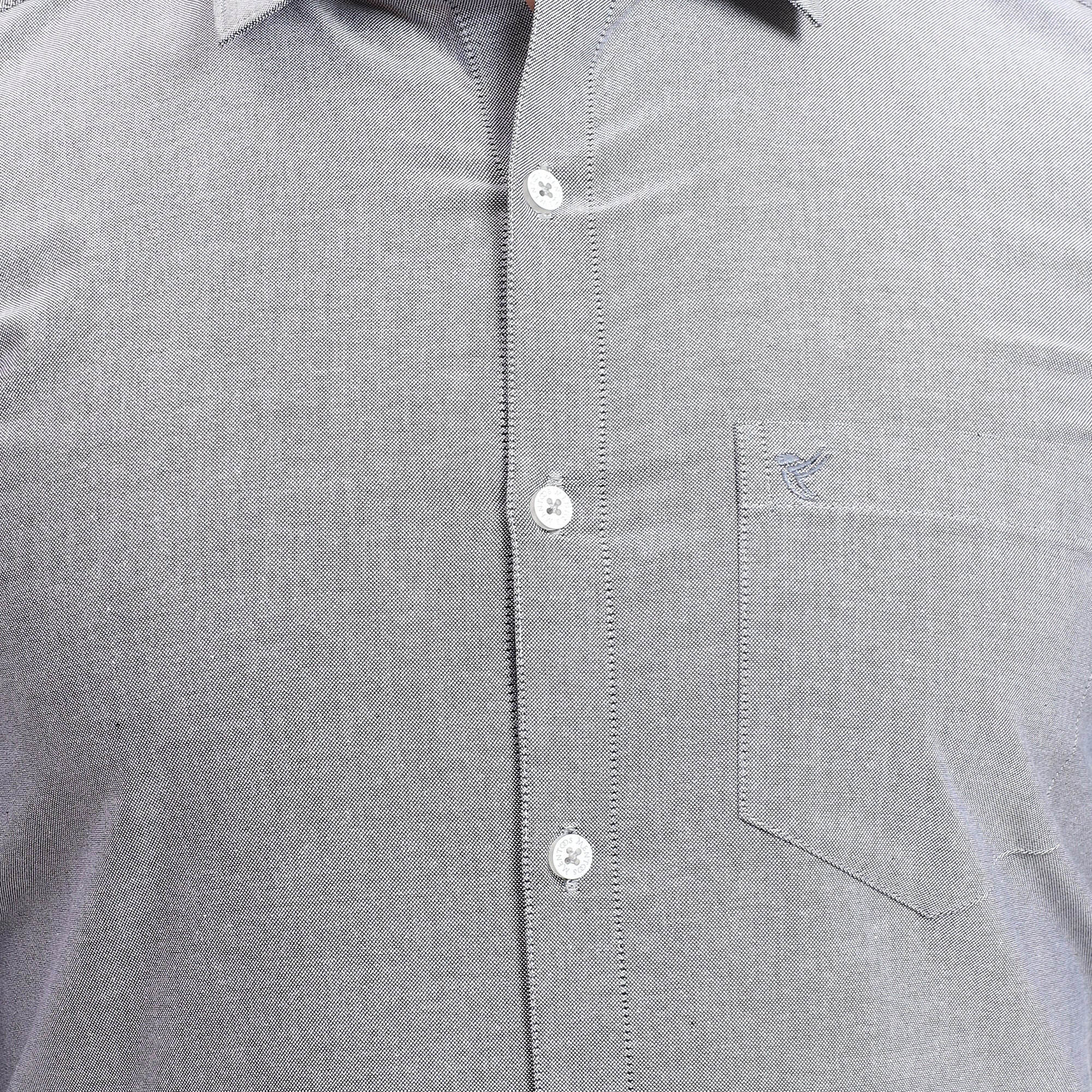 Mentoos Grey Cotton Solid Shirt – Formal & Casual Wear