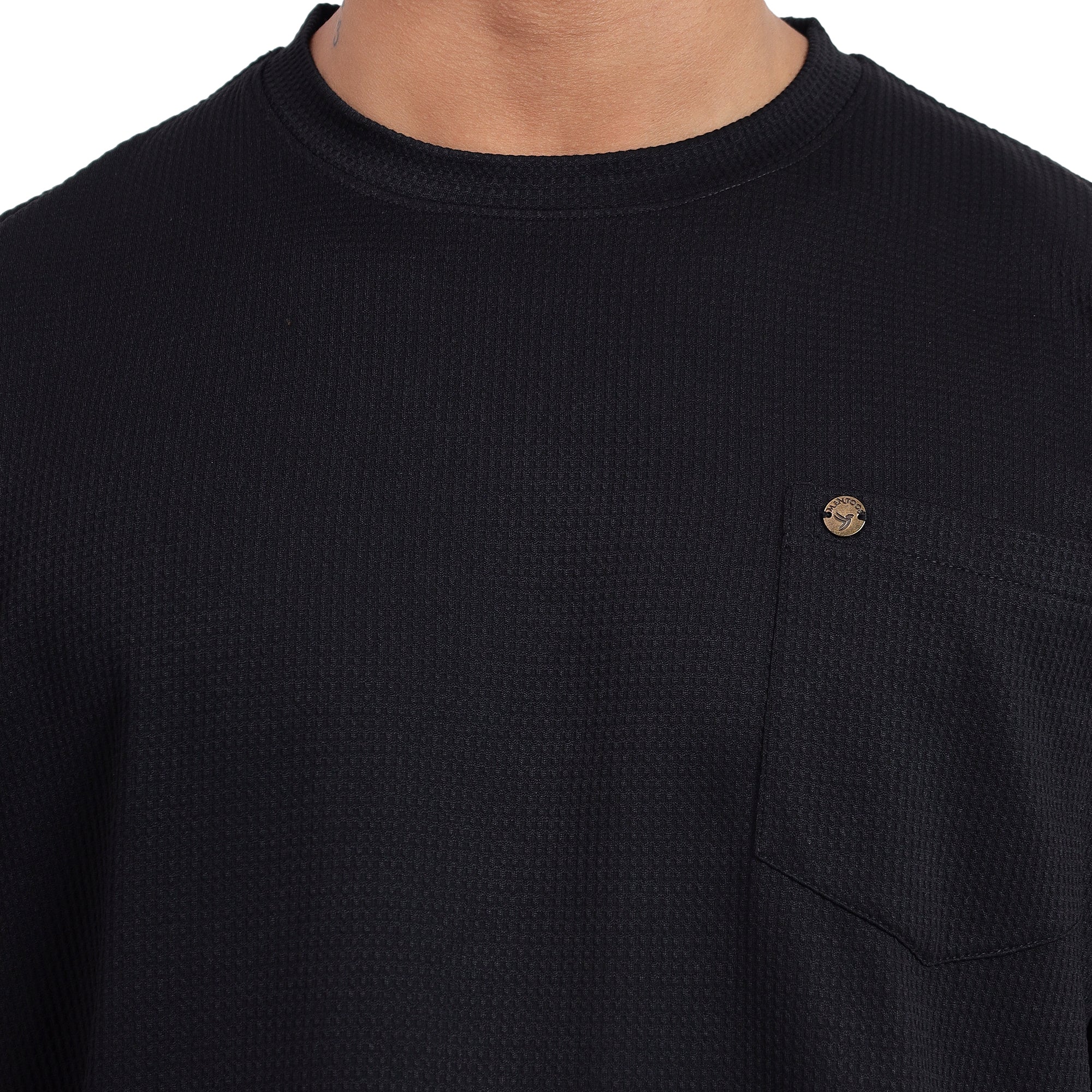 Mentoos Classic Men's Oversized Black Cotton T-Shirts