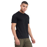 Mentoos Men's Textured Solid Olive Green Regular Fit Cotton T-shirt.