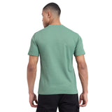 Mentoos Men's Textured Solid Olive Green Regular Fit Cotton T-shirt.