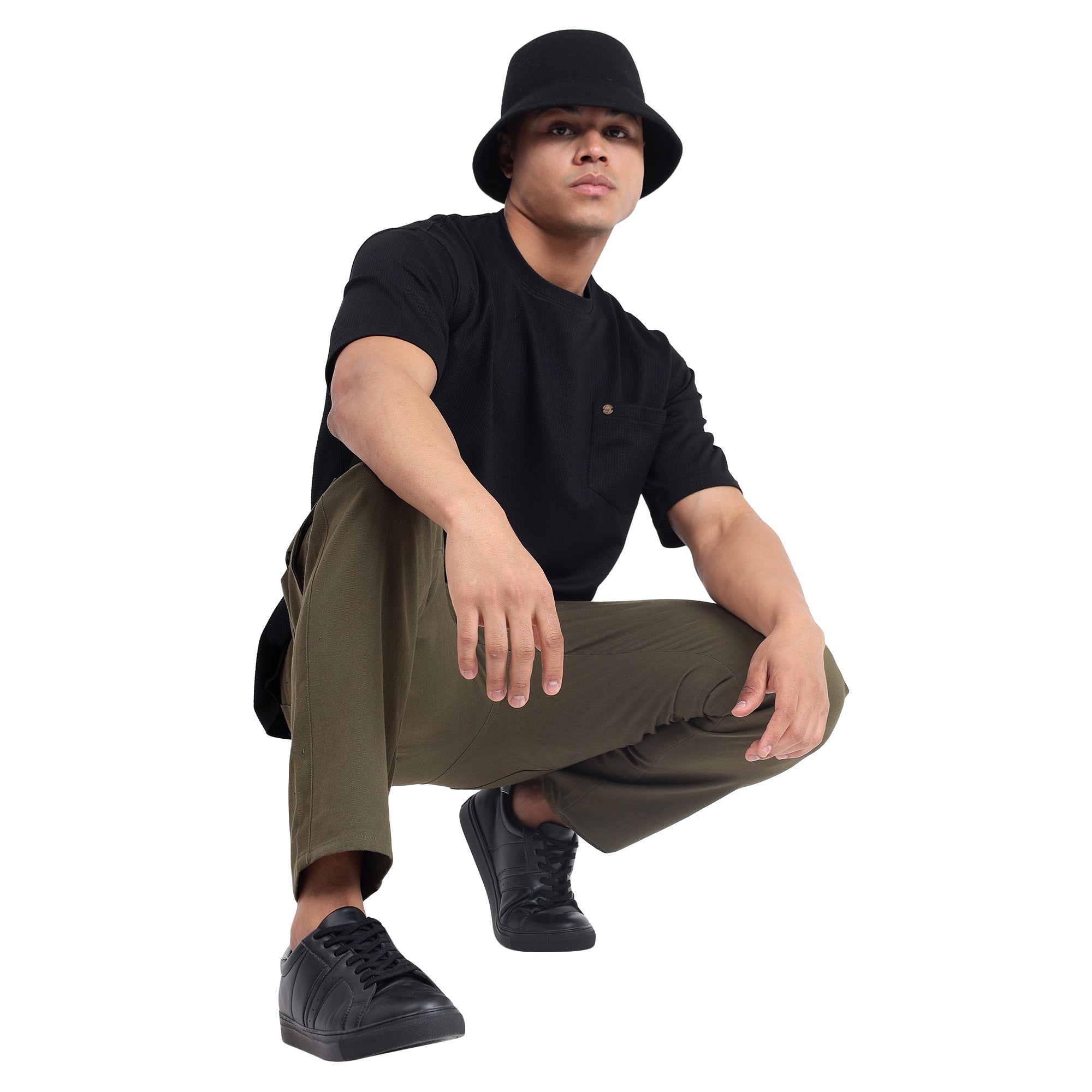 Mentoos Classic Men's Oversized Black Cotton T-Shirts