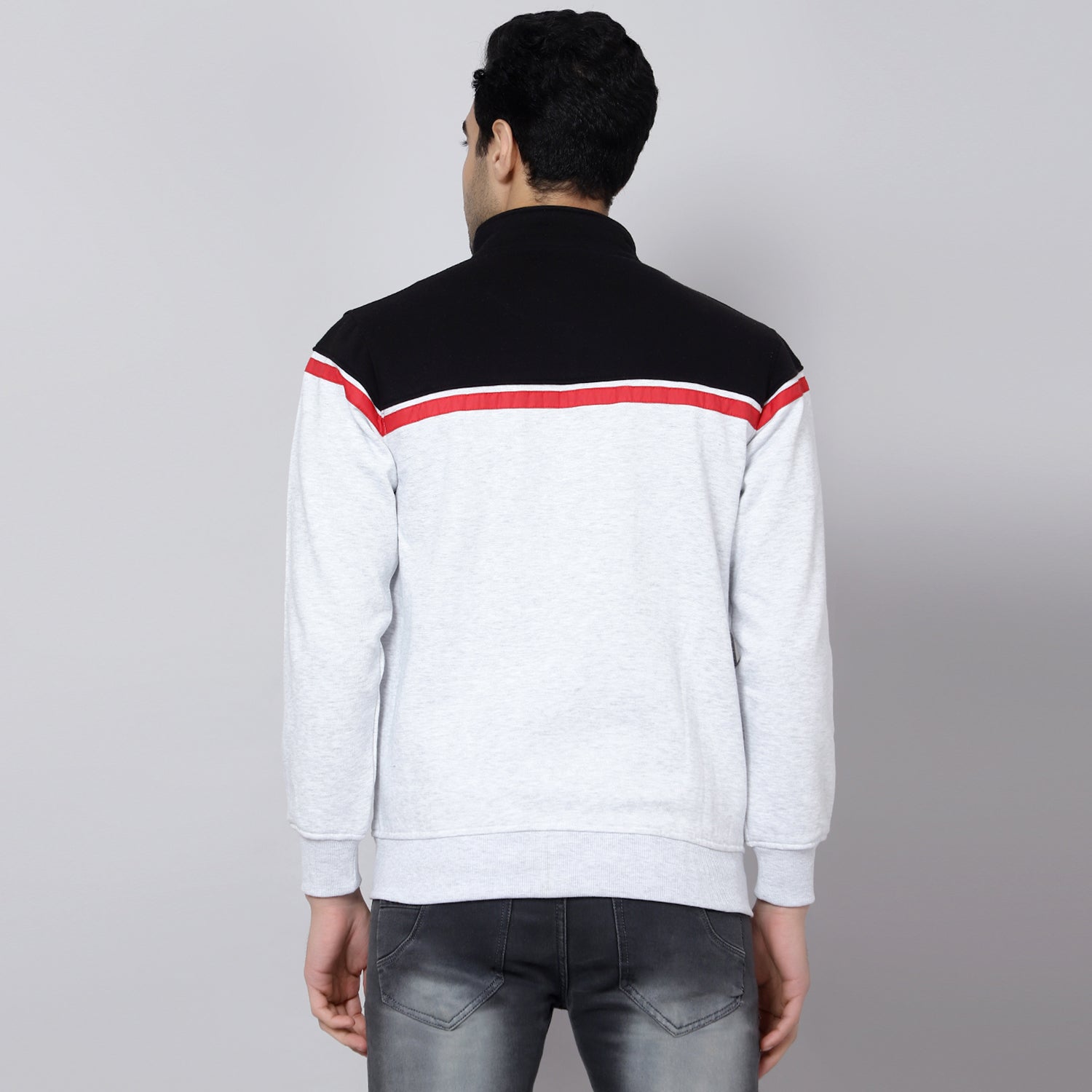 Mentoos Colourblocked Zipper Sweatshirt Black