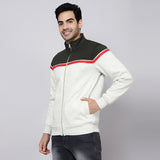 Mentoos Colourblocked Zipper Sweatshirt Green