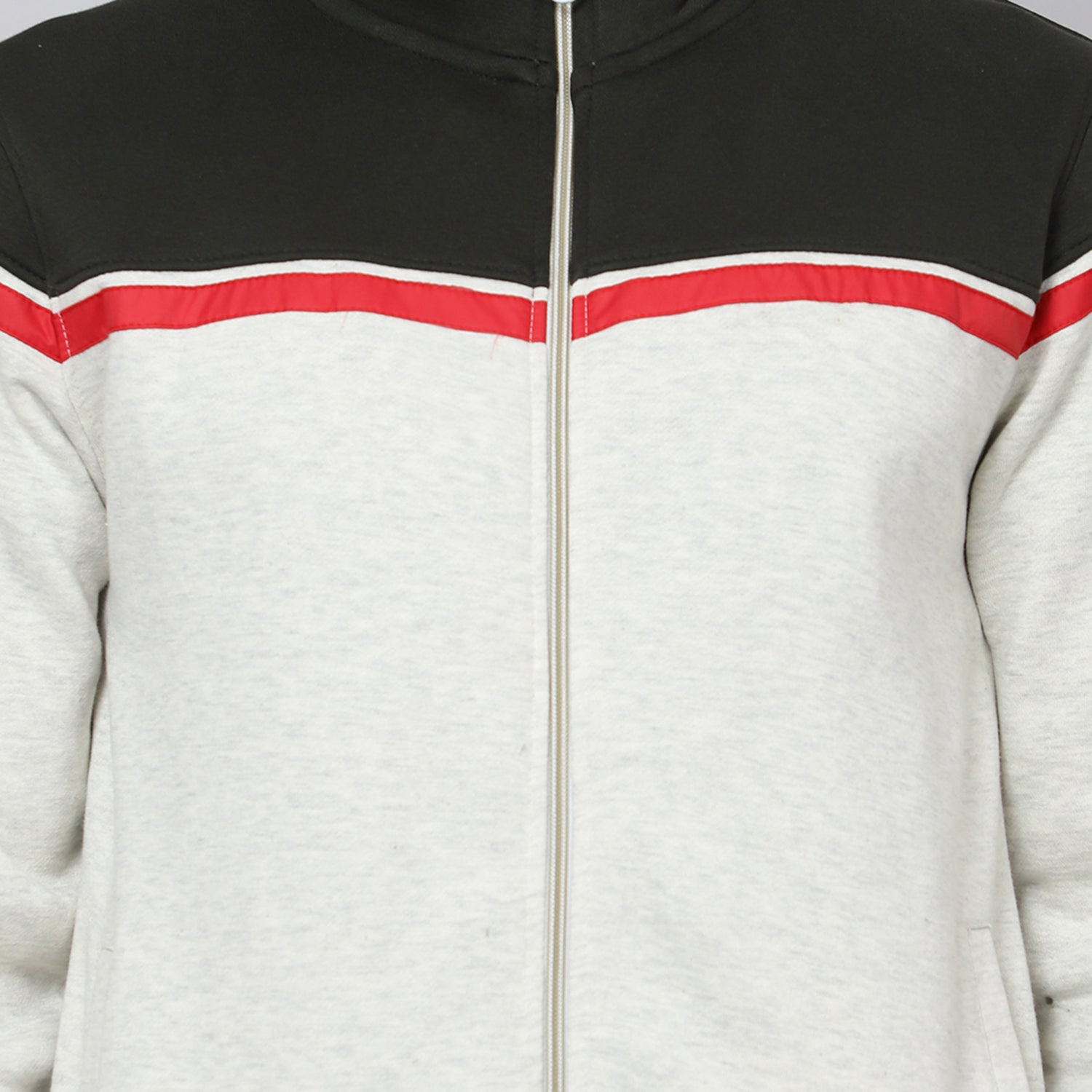 Mentoos Colourblocked Zipper Sweatshirt Green
