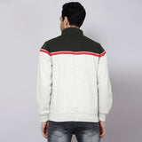 Mentoos Colourblocked Zipper Sweatshirt Green