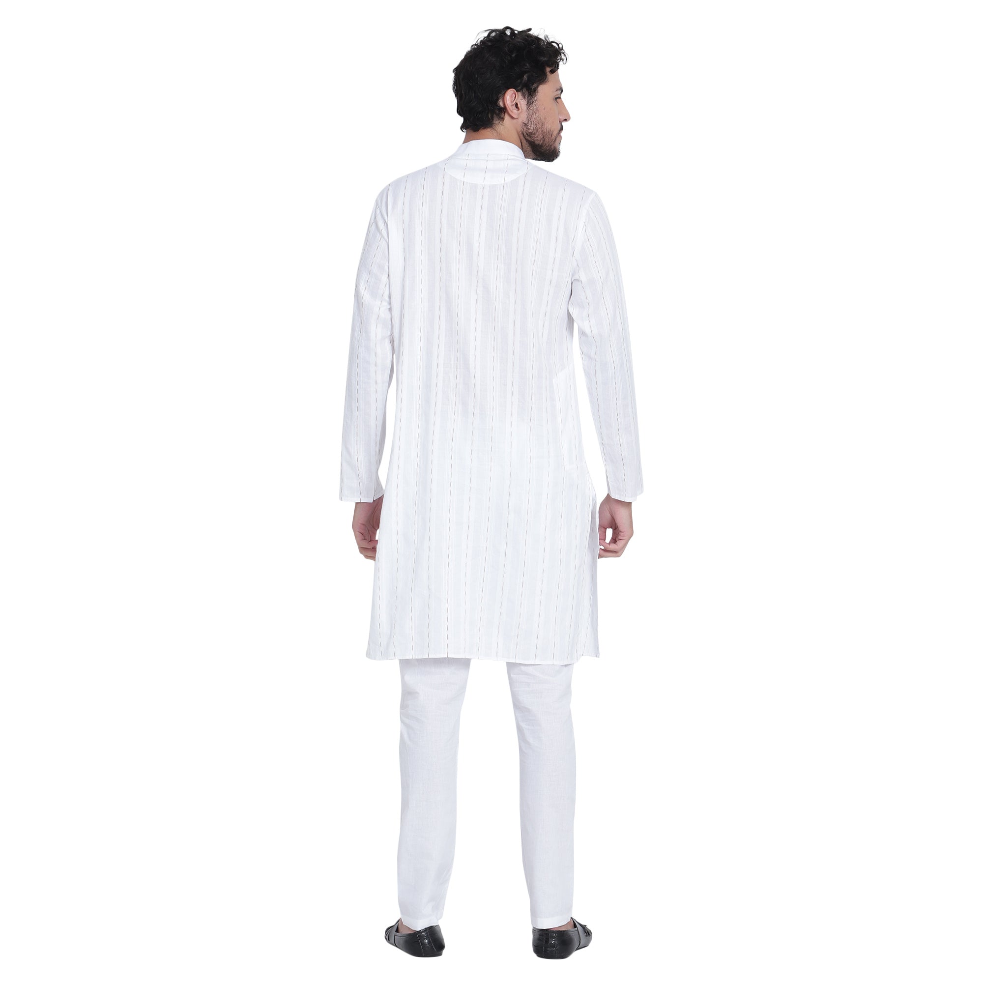 Awadhshree Men's White Cotton Kurta Pajama - Classic Elegance in Comfort
