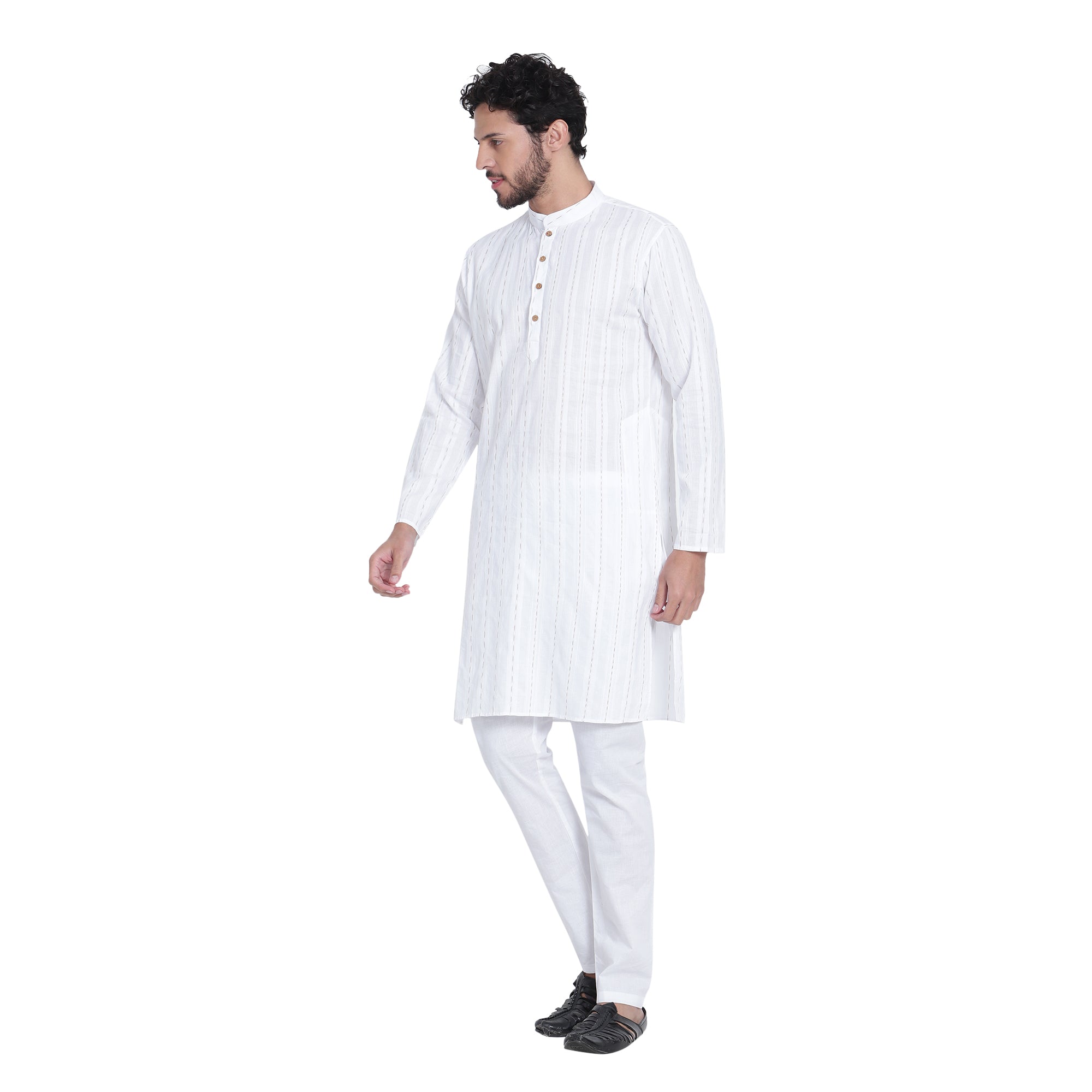 Awadhshree Men's White Cotton Kurta Pajama - Classic Elegance in Comfort