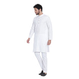 Awadhshree Men's White Cotton Kurta Pajama - Classic Elegance in Comfort