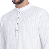 Awadhshree Men's White Cotton Kurta Pajama - Classic Elegance in Comfort