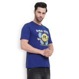 Mentoos Men's Stylish & Comfy Printed T-Shirt - Blue