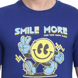 Mentoos Men's Stylish & Comfy Printed T-Shirt - Blue