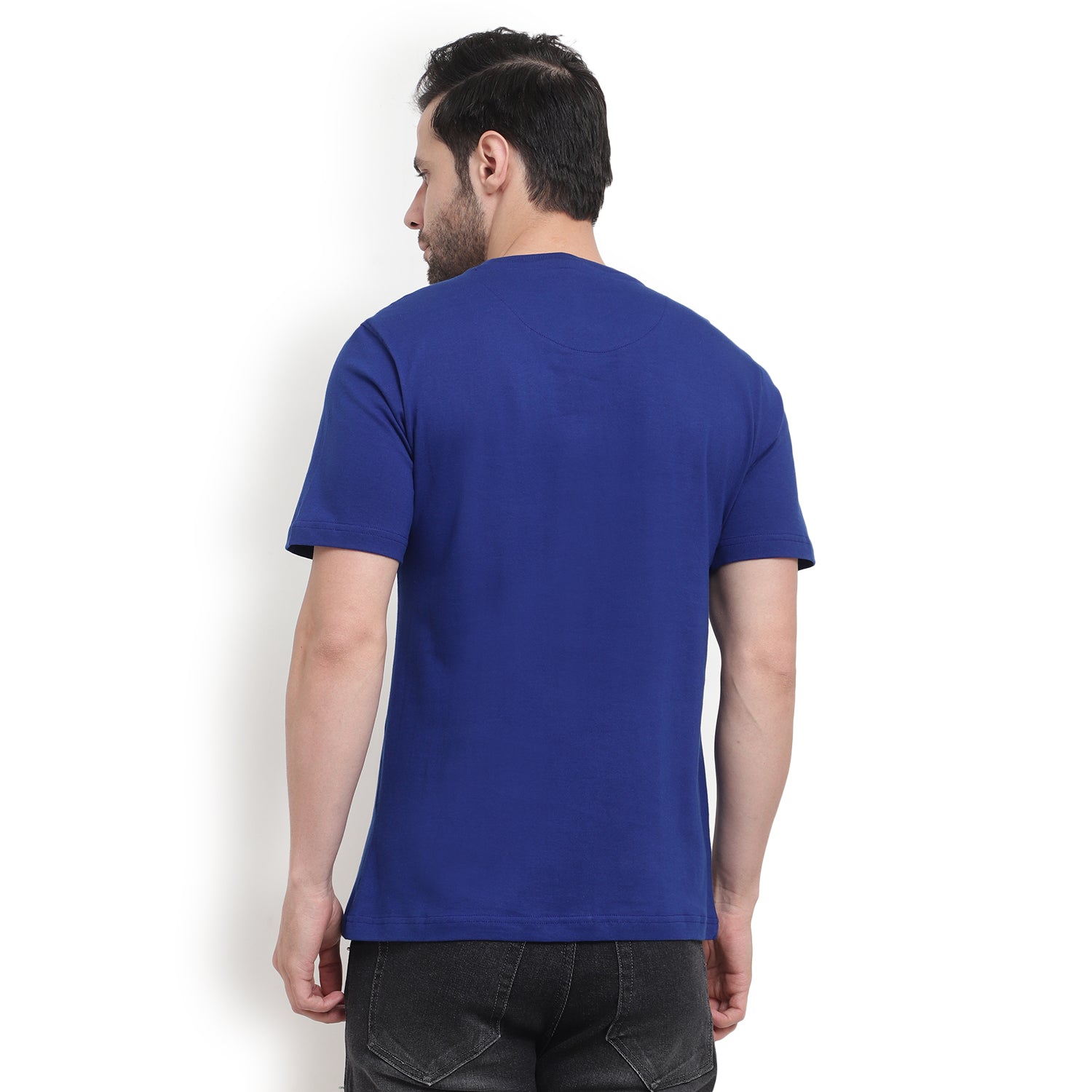 Mentoos Men's Stylish & Comfy Printed T-Shirt - Blue