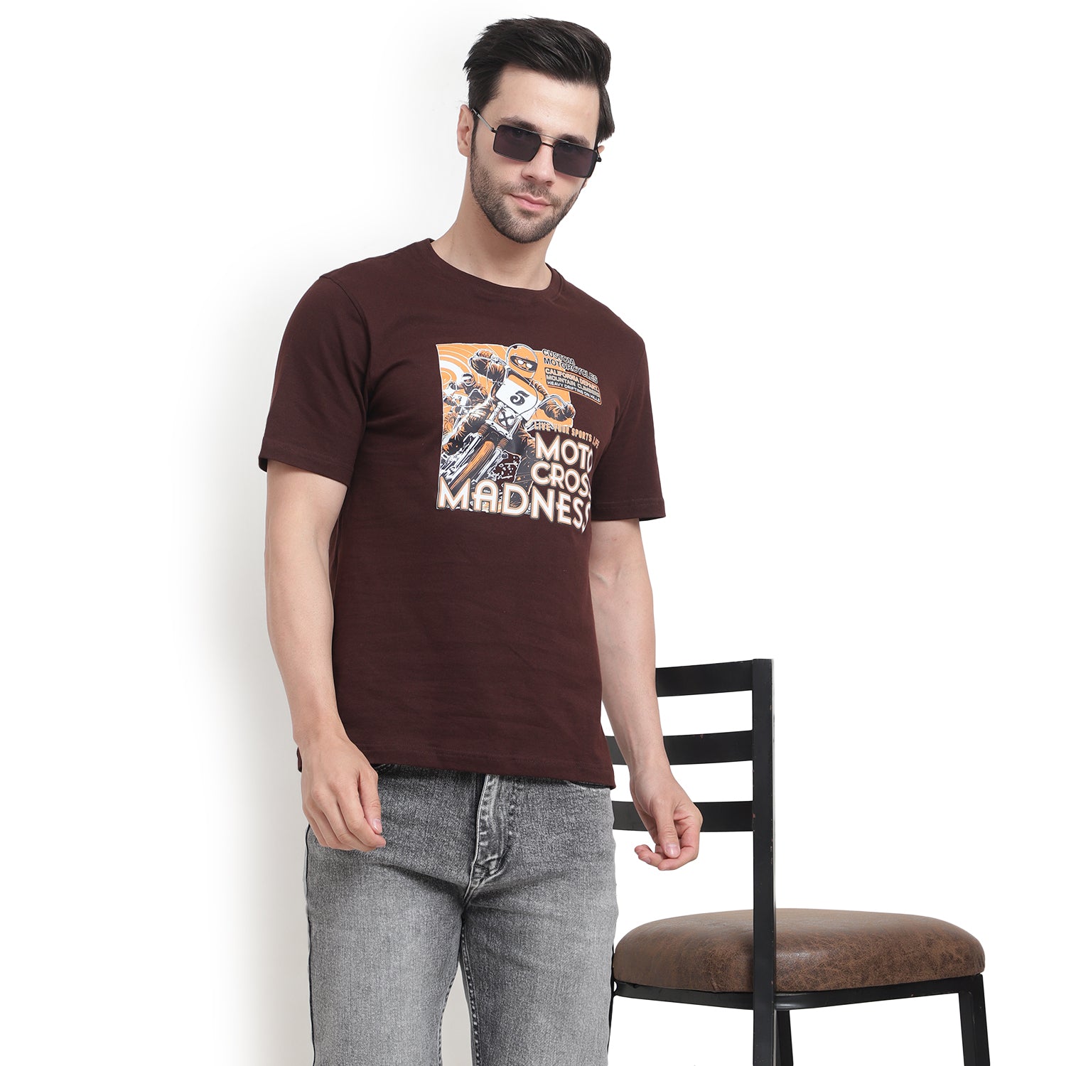 Mentoos Classic Brown Cotton T-Shirt – Ultimate Comfort & Style