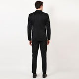 Mentoos Men’s Solid Black Single-Breasted Two-Piece Suit