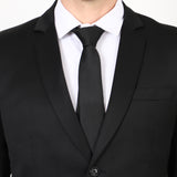 Mentoos Men’s Solid Black Single-Breasted Two-Piece Suit
