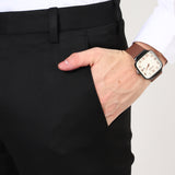 Mentoos Men’s Solid Black Single-Breasted Two-Piece Suit