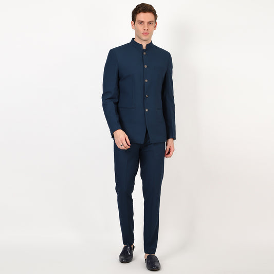 Awadhshree Rama Blue Jodhpuri  Bandgala Suit.