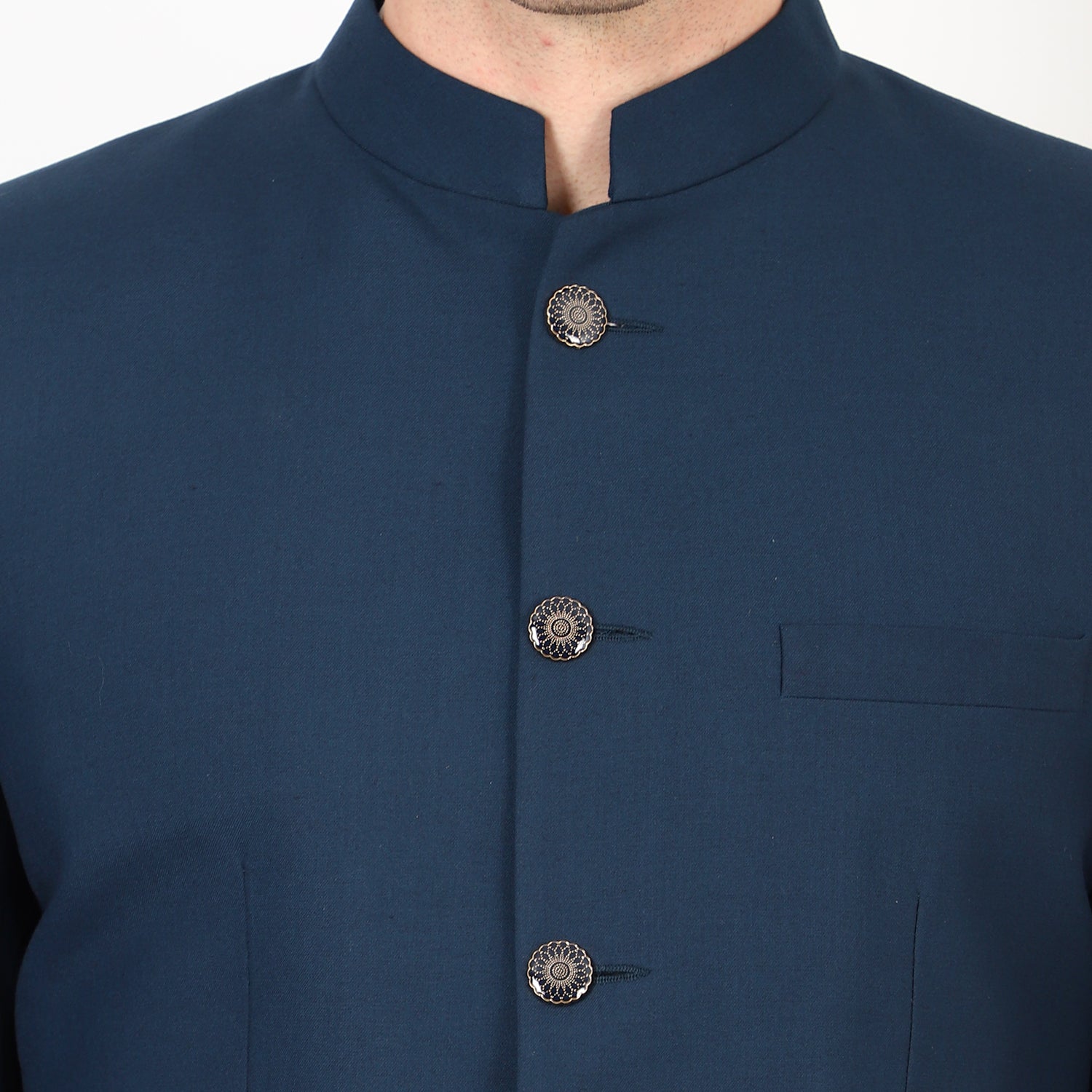 Awadhshree Rama Blue Jodhpuri  Bandgala Suit.