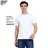 Mentoos Mens Cotton White Solid Round Neck Half Sleeves T-Shirt