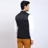 Awadhshree Men's Black Terry Rayon Nehru Jacket