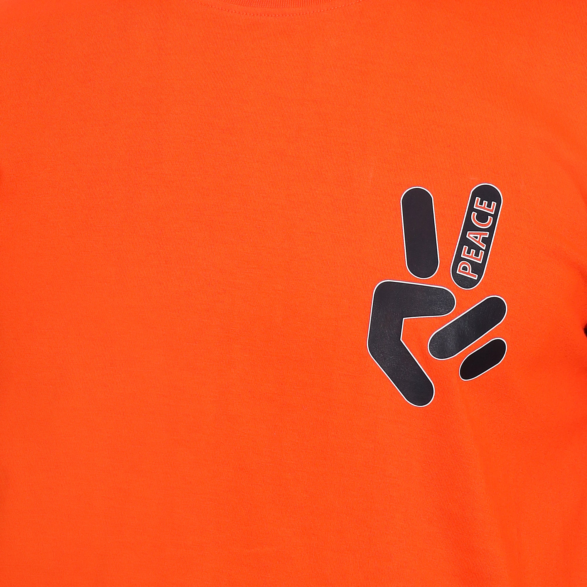Mentoos Men's Orange Cotton Printed Round Neck Half Sleeves T-Shirt