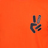 Mentoos Men's Orange Cotton Printed Round Neck Half Sleeves T-Shirt