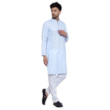 Awadhshree Men's Light Blue Cotton Blend Kurta Pajama Set - Elegant Ethnic Wear for All Occasions