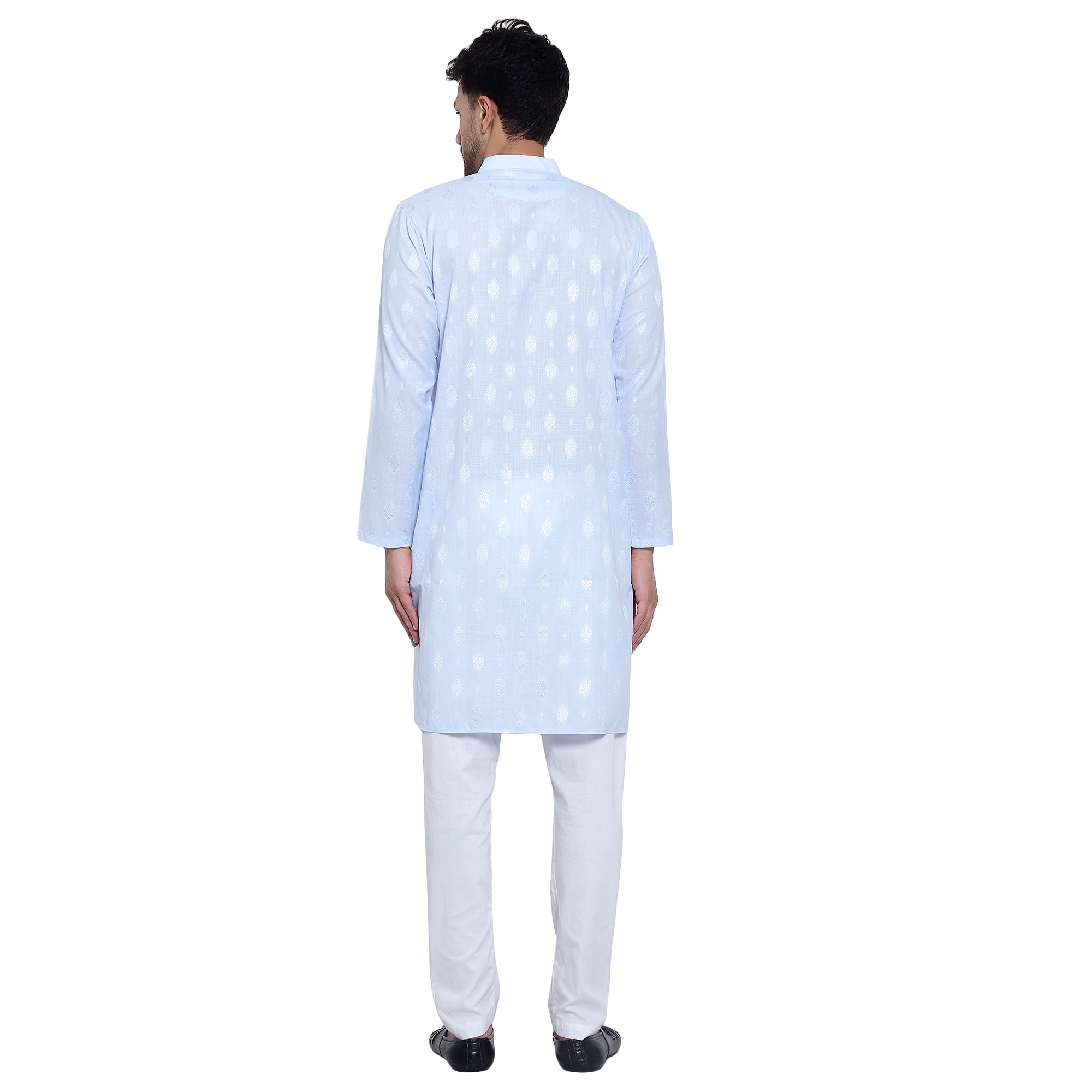 Awadhshree Men's Light Blue Cotton Blend Kurta Pajama Set - Elegant Ethnic Wear for All Occasions