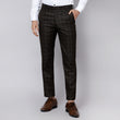 Checkered  slim fit trousers Brown