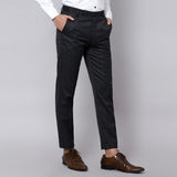 Checkered  slim fit trousers Grey