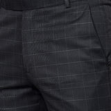 Checkered  slim fit trousers Grey