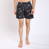 Mentoos Cotton Printed Boxers Shorts for Men Black Mentoos