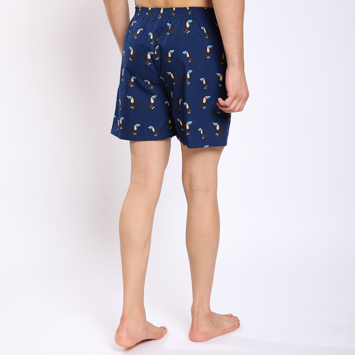 Mentoos Cotton Printed Boxers Shorts for Men Dark Blue Mentoos