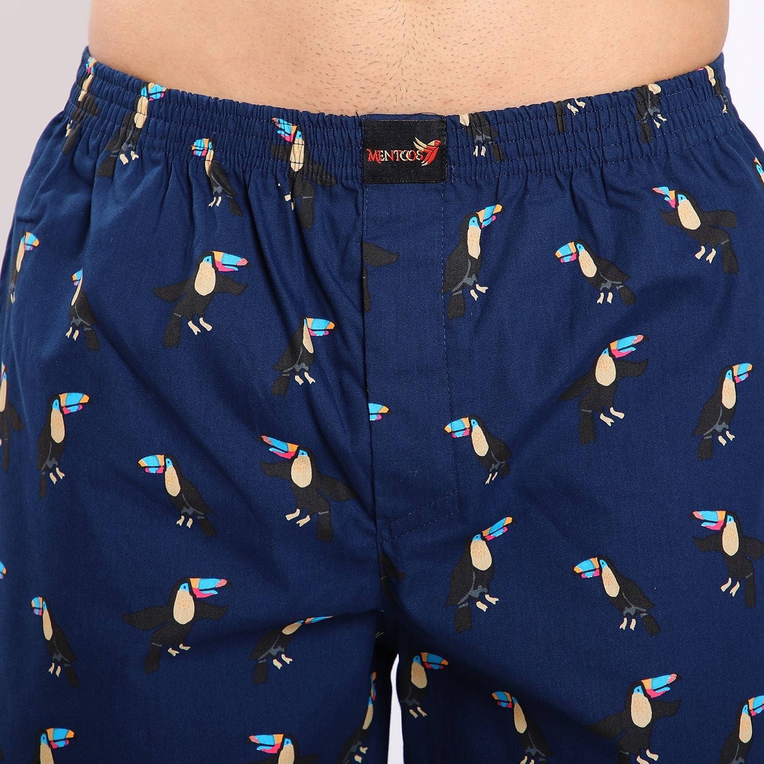 Mentoos Cotton Printed Boxers Shorts for Men Dark Blue Mentoos