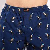 Mentoos Cotton Printed Boxers Shorts for Men Dark Blue Mentoos
