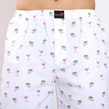 Mentoos Cotton Printed Boxers Shorts for Men White Mentoos