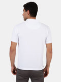 Mentoos Men Poly Cotton Solid Regular Fit Collar Neck Half Sleeves Polo T-Shirt White Mentoos
