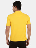 Mentoos Men Poly Cotton Solid Regular Fit Collar Neck Half Sleeves Polo T-Shirt Yellow Mentoos