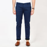 Slim fit flat front chinos__Blue